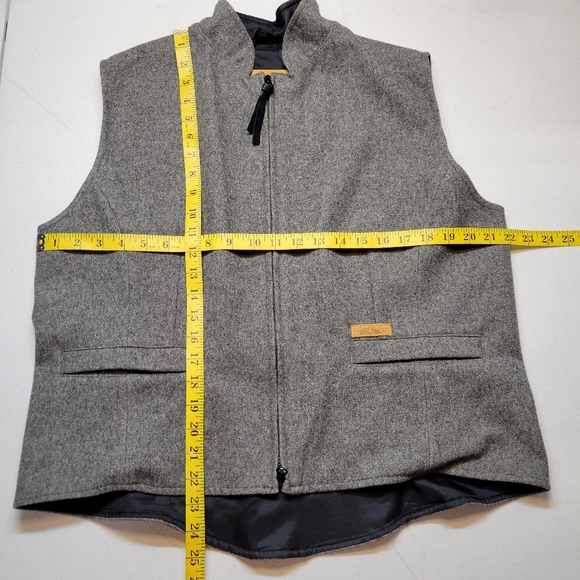 Powder River Outfitters Panhandle Slim Gray Wool Zip Equestrian Vest - Picture 11 of 11
